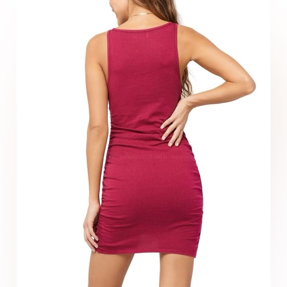 NWT L SPACE Cotton Ruched WILDWOOD DRESS. Size Medium. - Picture 2 of 7